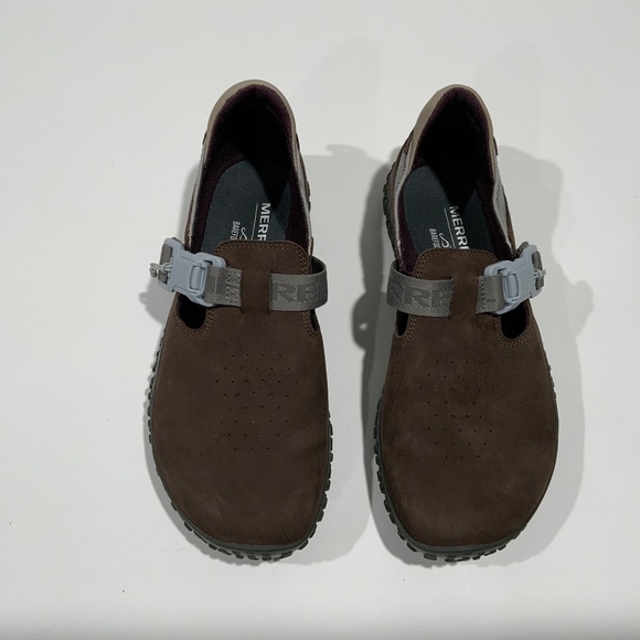 Women's Wrapt Buckle Brown Gray Shoes - Picture 1 of 4